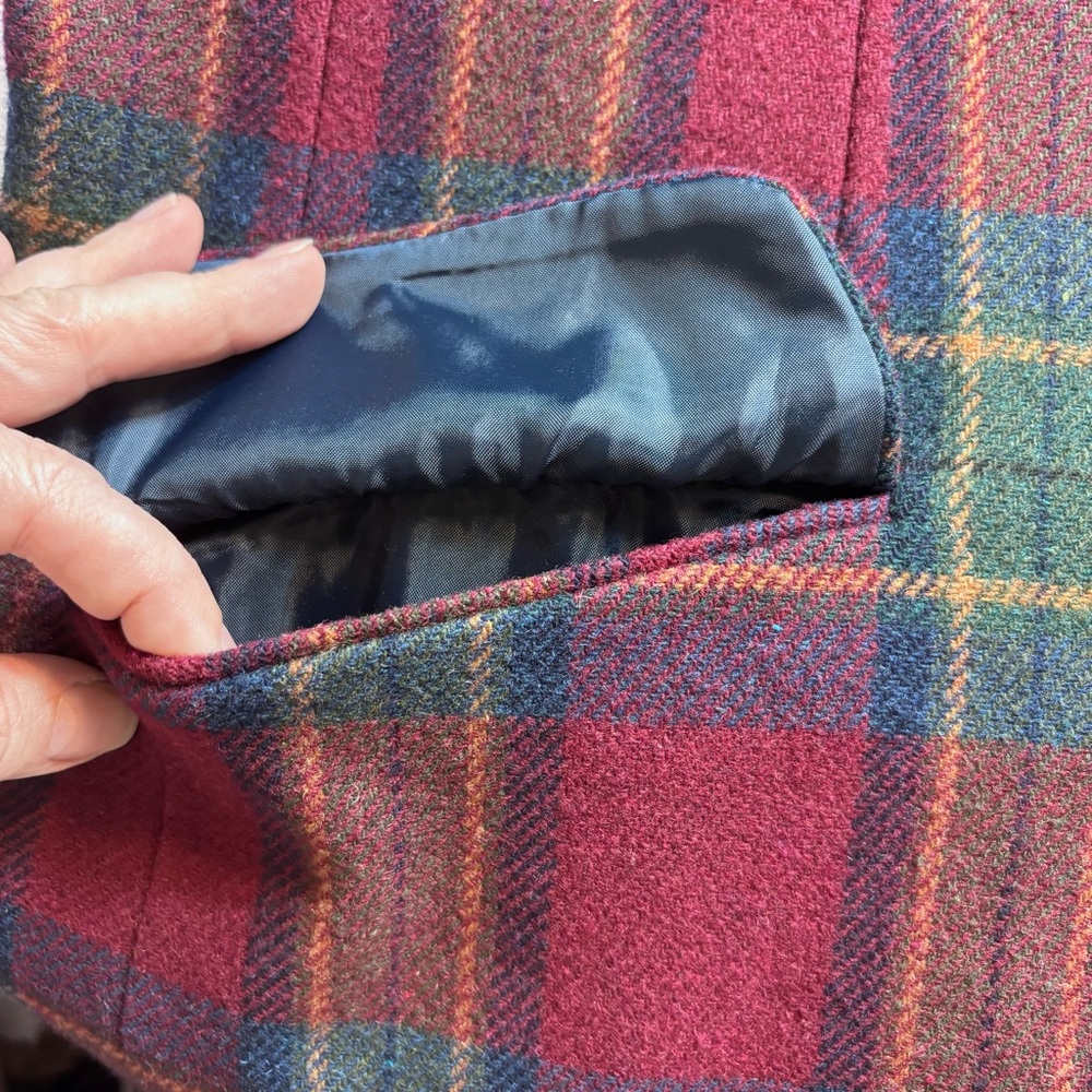 Vintage White Stag Women’s Size 16 Wool Blend Tartan Plaid Lined Blazer Jacket - Picture 9 of 11